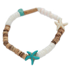 Pulsera coco estrella de mar turquesa