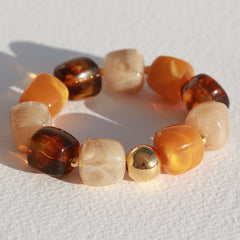 bracelet cube boule dorée