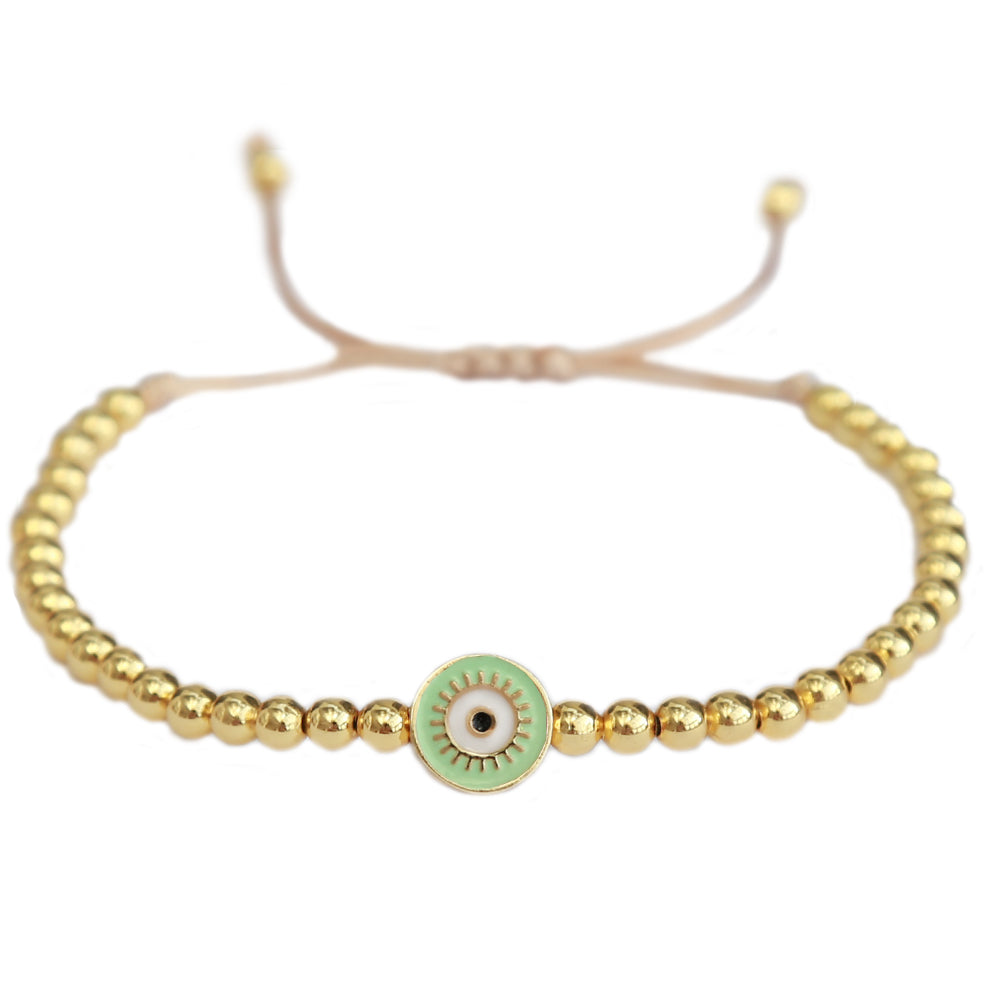 Brazalete mal de ojo oro menta