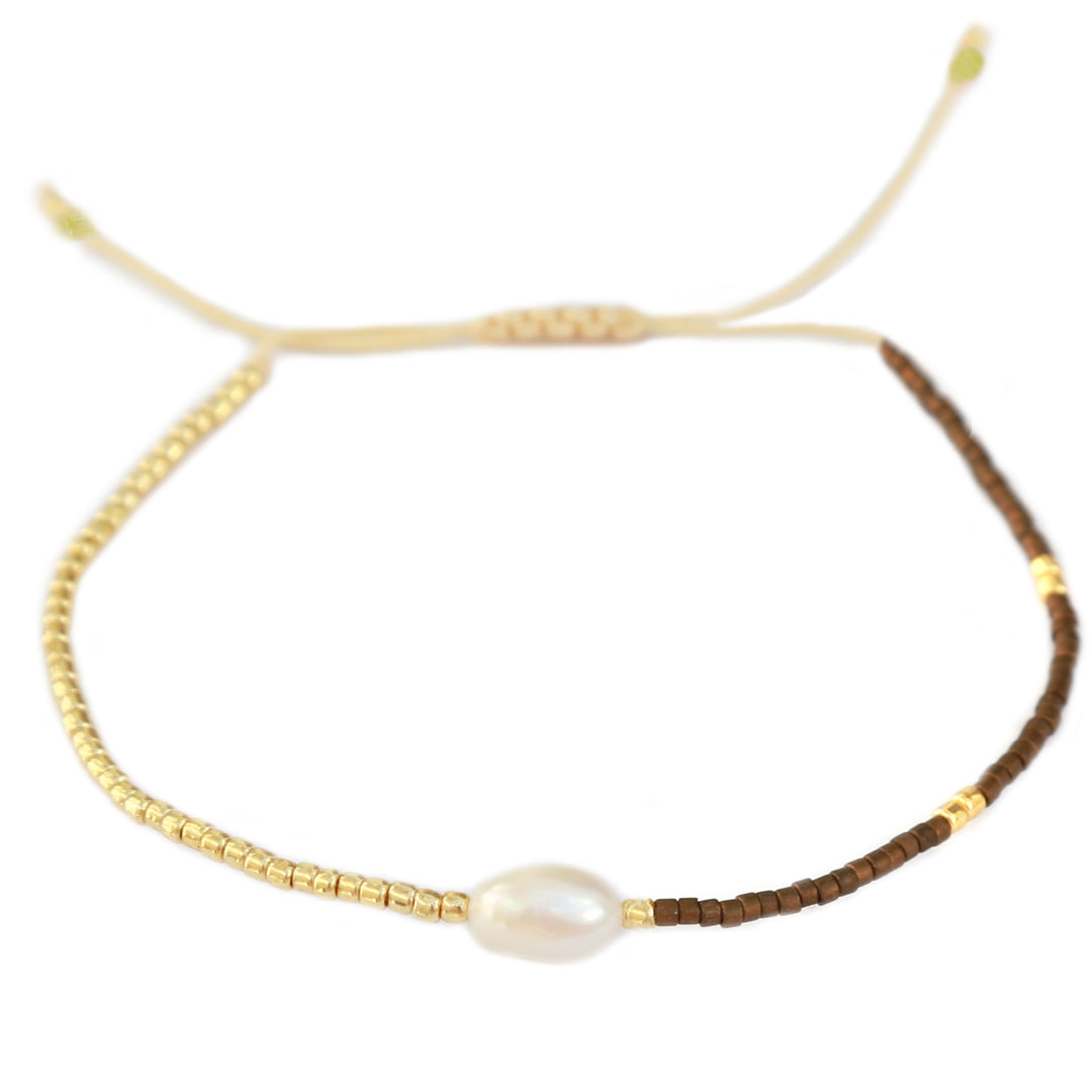 Armband miyuki parel brown