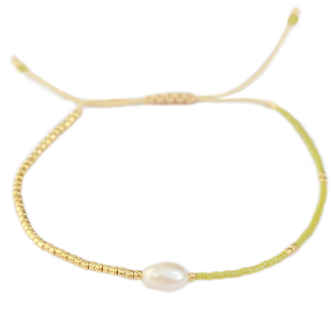 Armband miyuki parel olive