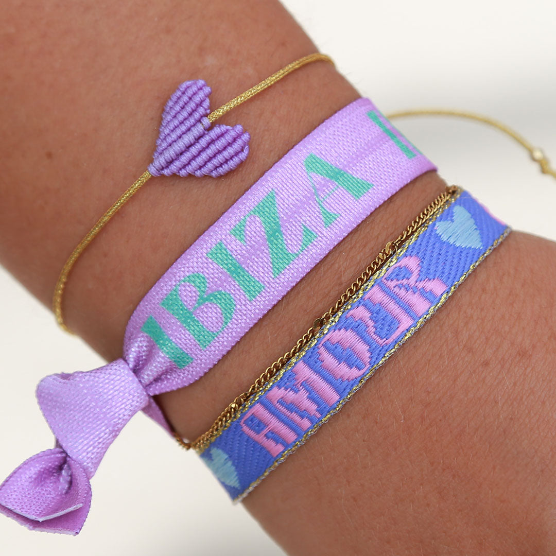 Bracelet tissé amour bleu