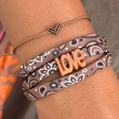 Armband bandana bruin - kies je eigen kleur!