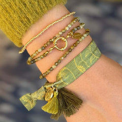 Bracelet à facettes en grenat vert