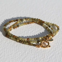 Bracelet à facettes en grenat vert