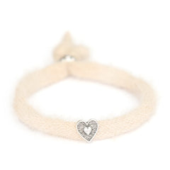 Pulsera de plata color crema esponjosa