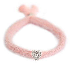 Pulsera esponjosa de plata rosa claro