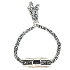 Bracelet argenté givré à paillettes