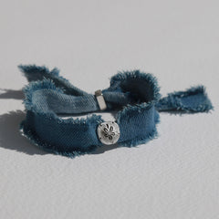 Silver denim wrap bracelet