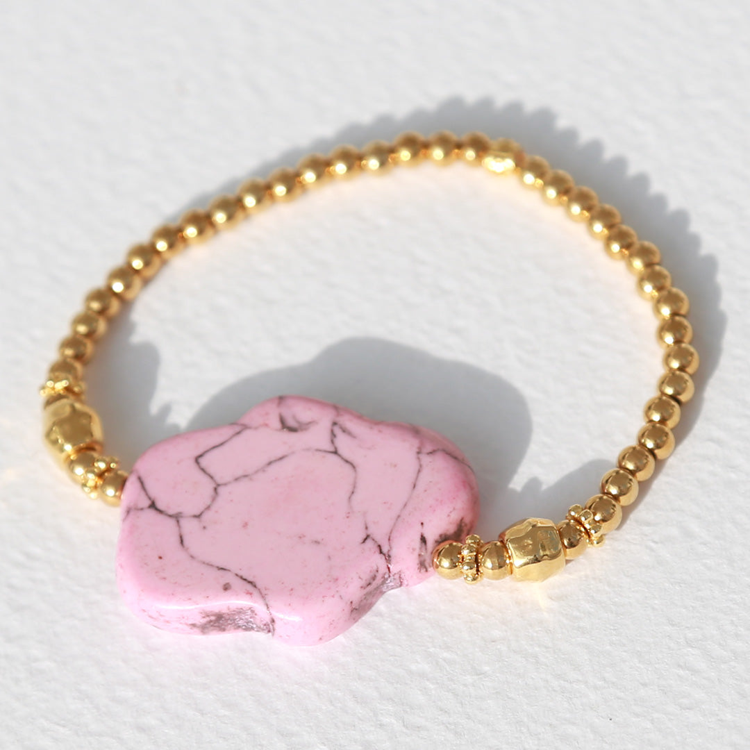 Pulsera mármol piedra rosa