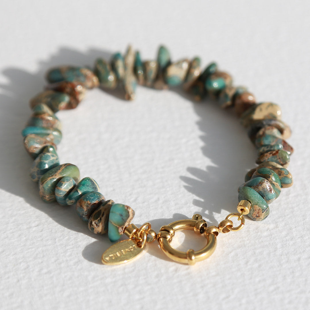 Armband natural serpetine zeegroen