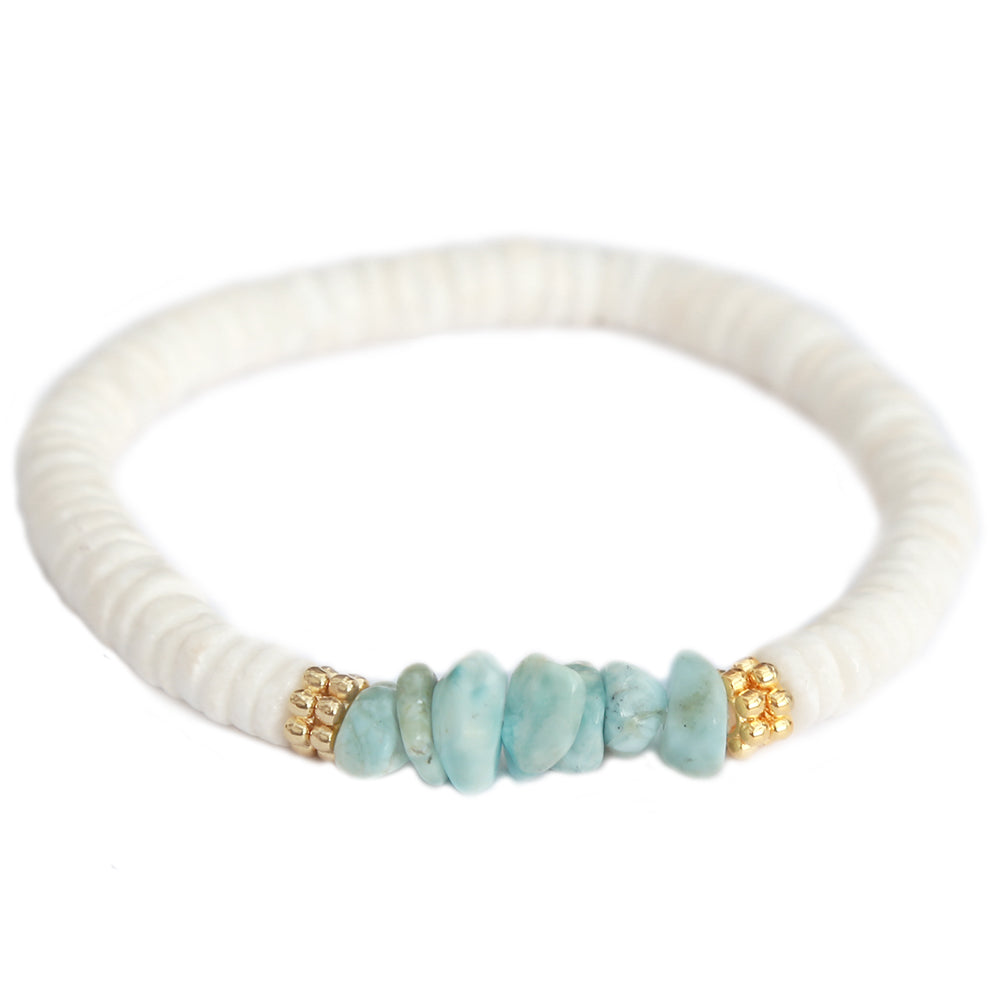 Brazalete de concha de amazonita