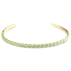 Brazalete dorado con rayas color menta