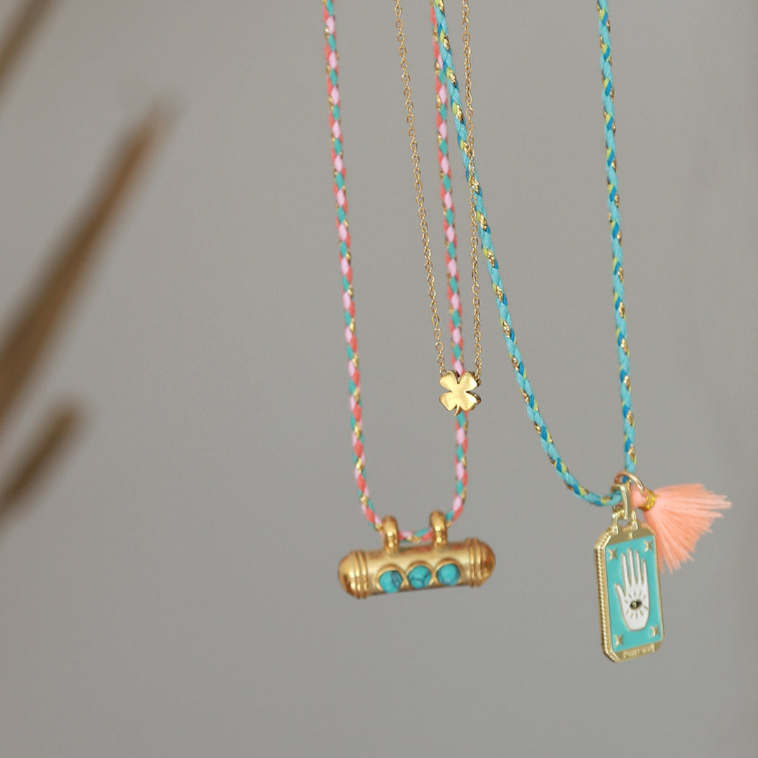 collier barre turquoise