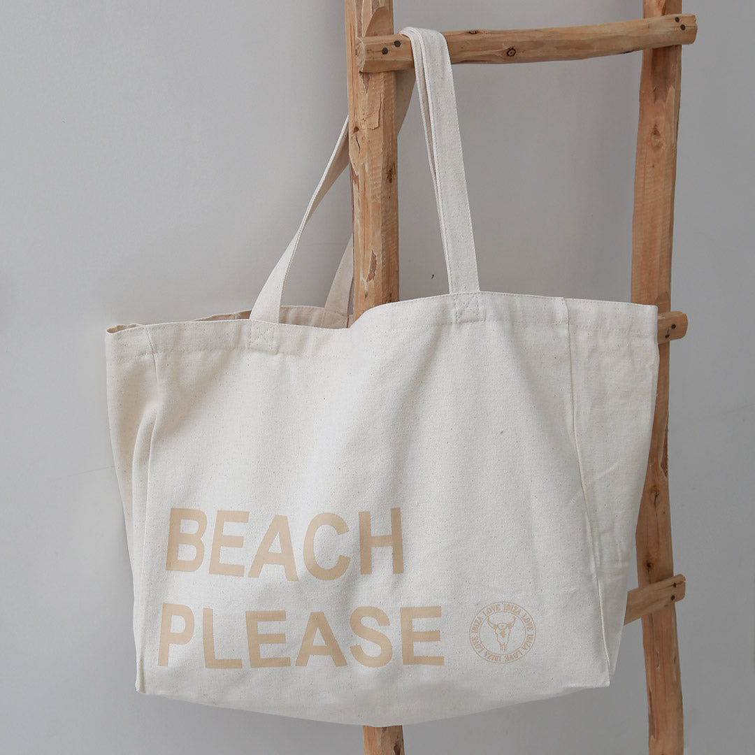 Sac de plage en toile beach please beige