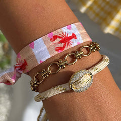 Bohnenarmband diamant creme