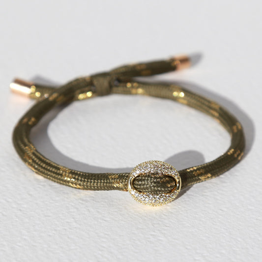 Olivgrünes Bohnen Diamantarmband 1080