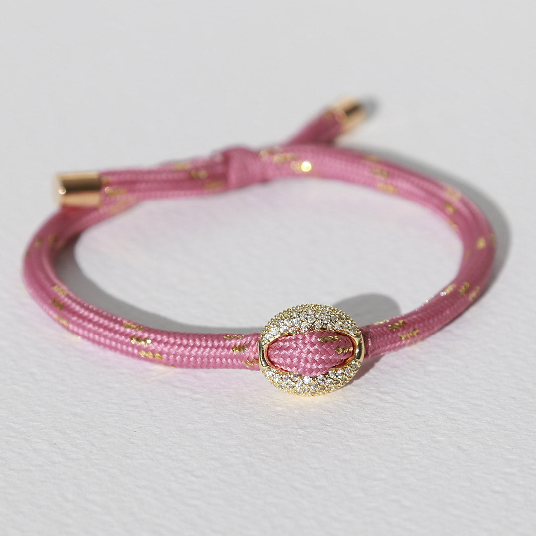 Armband bean diamant oud roze
