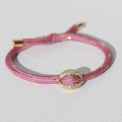 Armband bean diamant oud roze