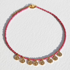 Miyuki Goldmünzen Halskette Rose