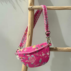 Crossbody bloem roze