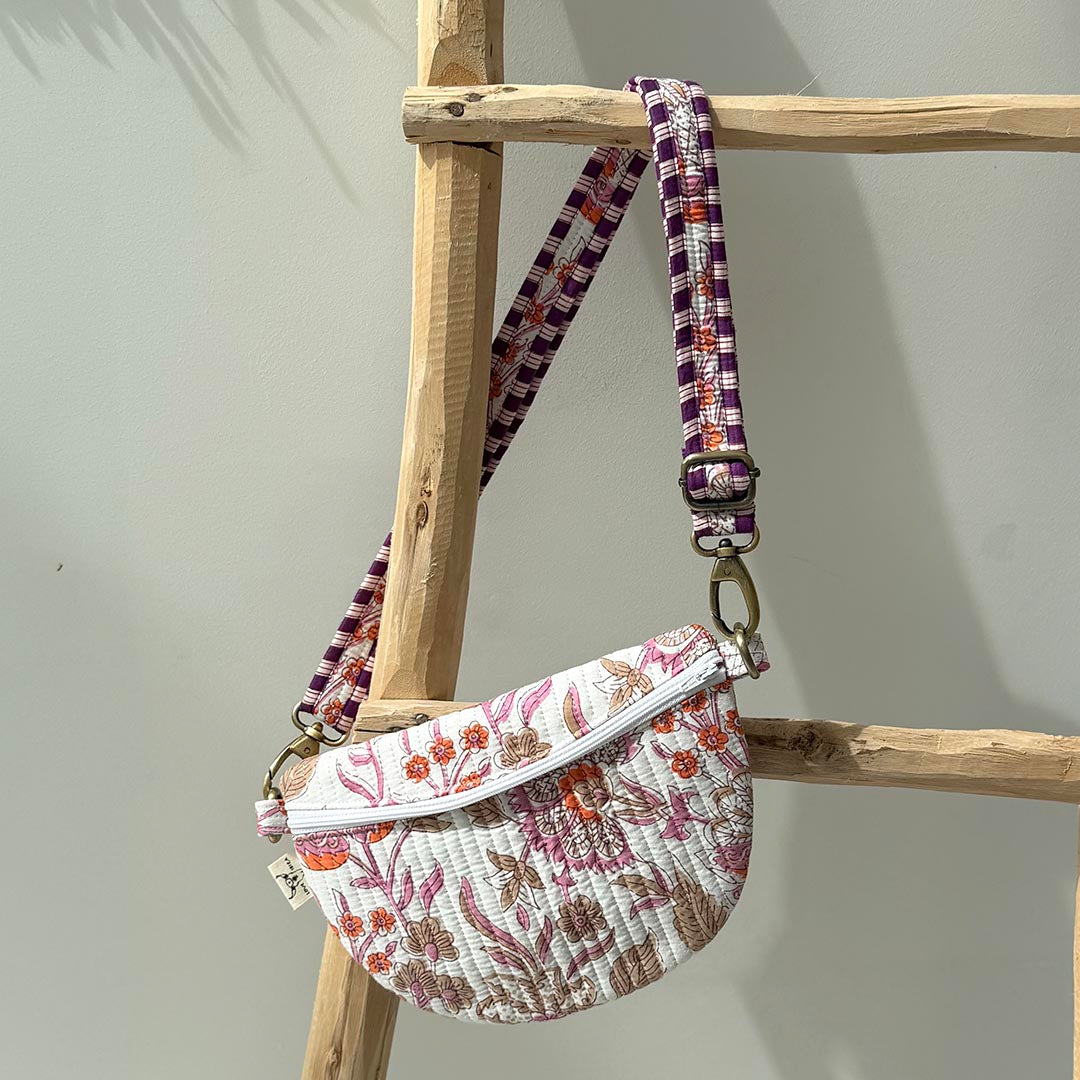 Crossbody tas bloem wit