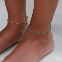 Enkelbandje chain turquoise