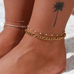 Bracelet de cheville chaîne dorée