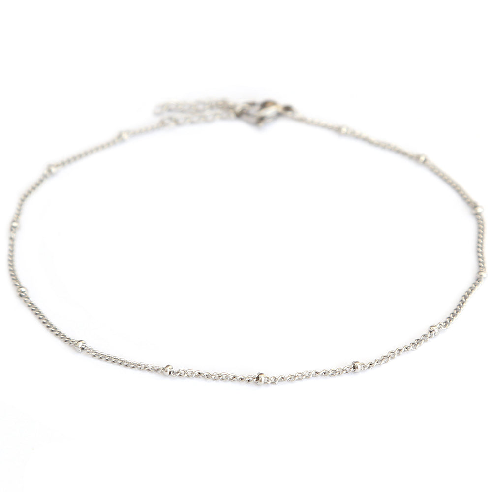 Bracelet de cheville à pois argentés