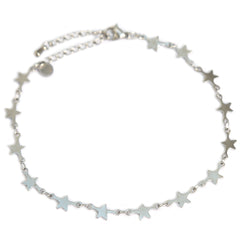 Tobillera de plata con estrellas