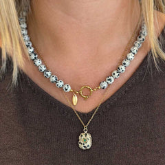 Collier en jaspe dalmatien d'Alicante