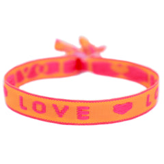 Pulsera tejida love orange
