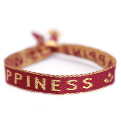 Pulsera tejida felicidad oro