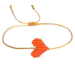 Brassard coeur orange fluo