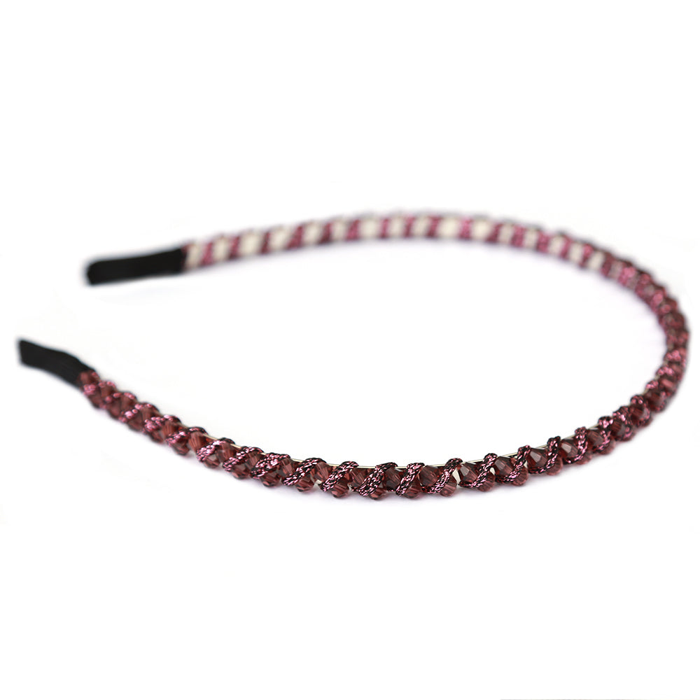 Diadema glamurosa color burdeos
