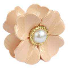 Haarspange Blume Perlbeige