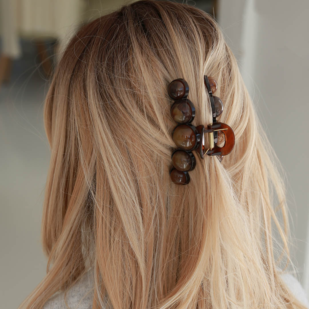 Pinza para el pelo burbuja marrón