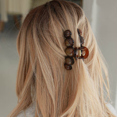 Pinza para el pelo burbuja marrón