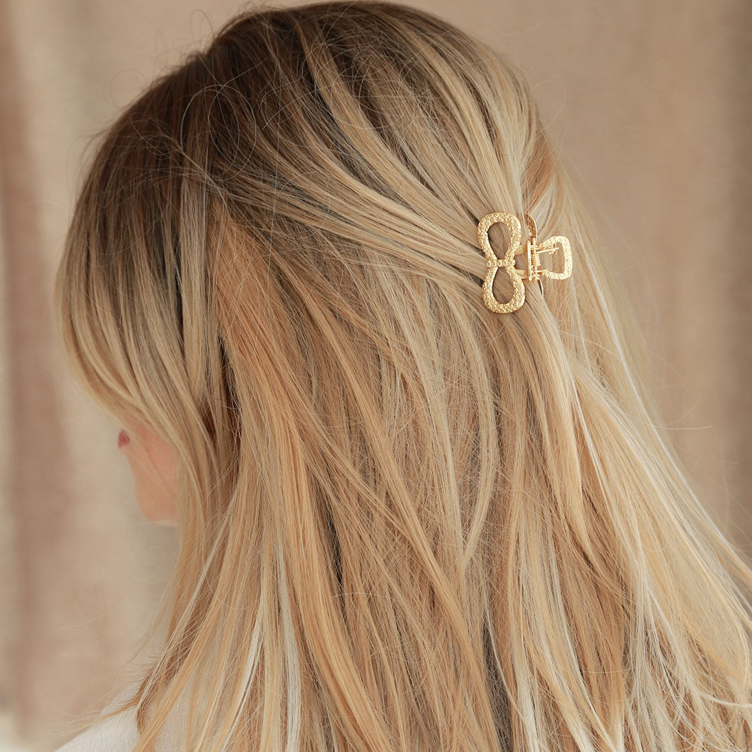 Haarspange Mini-Schleife gold
