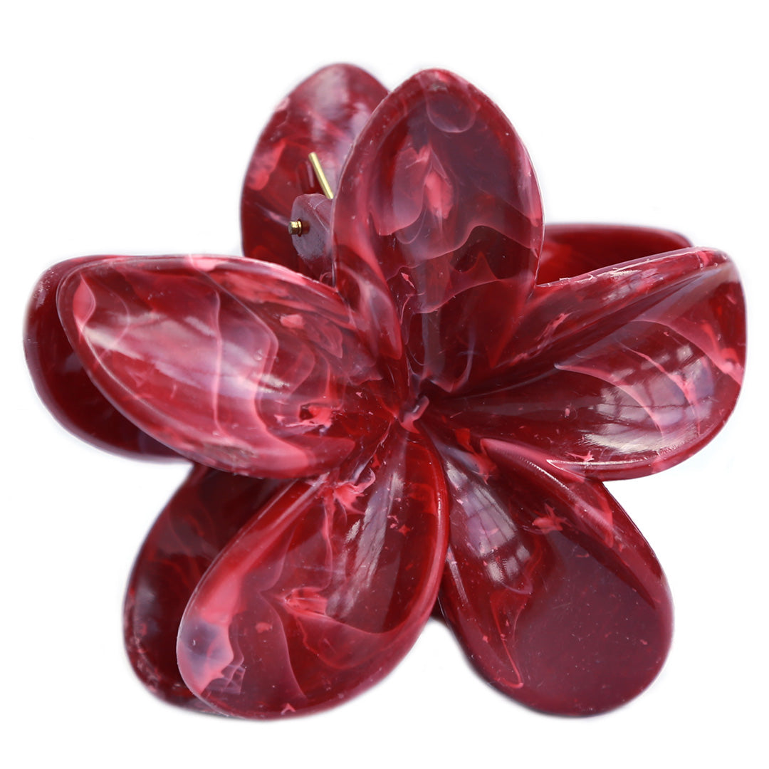 Burgundy flower hair clip