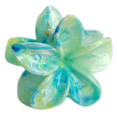 Pinza para el pelo con forma de flor, color verde pastel y remolino