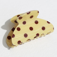 Haarklem polkadot botergeel