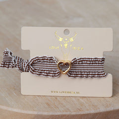 Armband heart ruffle bruin