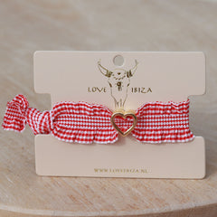Armband heart ruffle rood