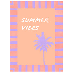 Tarjeta - Palmera con vibraciones de verano