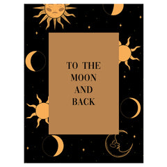 Tarjeta - A la luna y de regreso