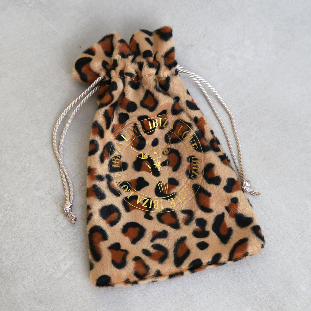 Gift bag leopard velvet
