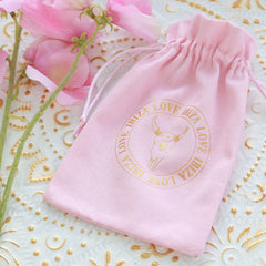 Bolsa de regalo de lino rosa suave