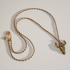 Necklace bull copper