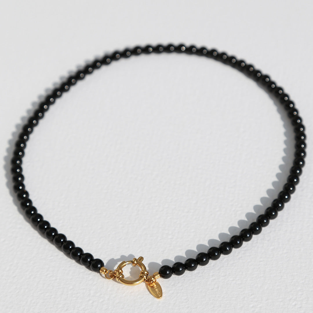 Ketting Javea zwarte steen